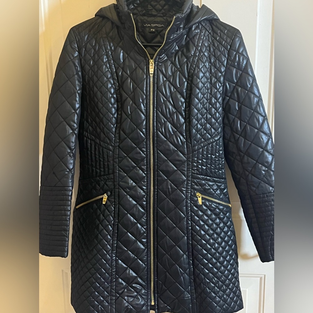 Woman’s Via Spiga Size PS Black Quilted Jacket